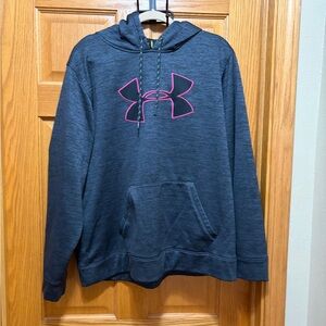 Under Armour Women’s Dark Gray Hoodie with Pink Logo